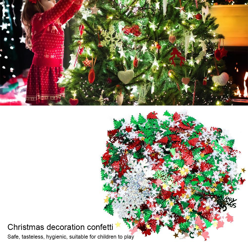 2 Bags Reindeer Christmas Tree Star Gifts Angel Snowflakes Pattern Shaped Confetti Gifts Festive Party Decoration Accessory