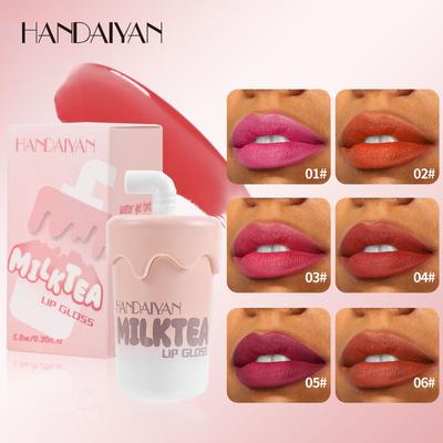 6 Color Milk Tea Cup Mouth Red Moisturizing Lipstick Water Lasting Non-fading Matte Lip Glaze Lip and Cheek Dual Lip Dye Liquid
