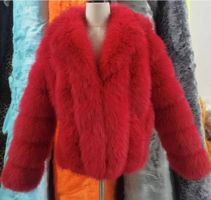 European and American Women's Faux Fur Coat, Imitation Fox Fur, 2023 Autumn/Winter Collection, Suit Collar.