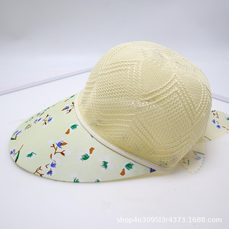 Ladies' Summer Large Eave Sun Hat Outdoor Sun Protection Duck Tongue Cool Hat Small Fresh Floral Tea Picking Hat
