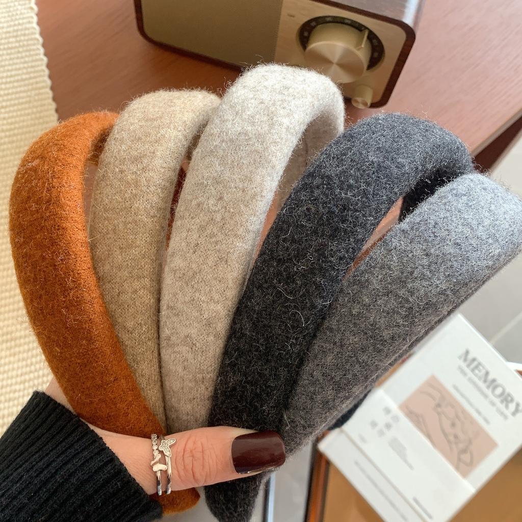 Wolle Strick Stirnband Haarbänder Damen Mädchen Schwamm Gepolstert Einfach Haarreif Band Lünette Haaraccessoires Herbst Winter Mode