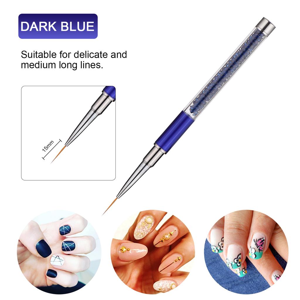 Nail Art Pen Brushes Nail Gel Polish Painting Drawing Line Stripe Flower Design 5Pcs 7/9/11/15/20mm