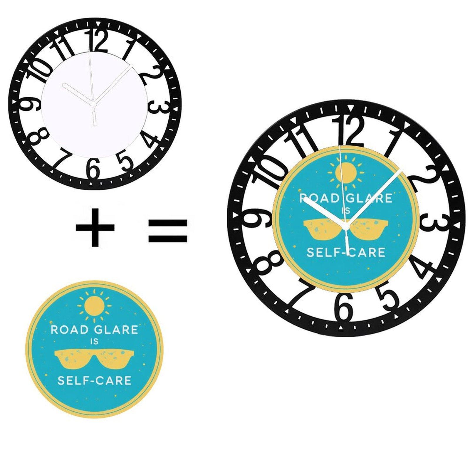 25cm Circular Iron Wall Clock Designed as a Retro Film Camera Lens (Black,10 inch(25.40cm))