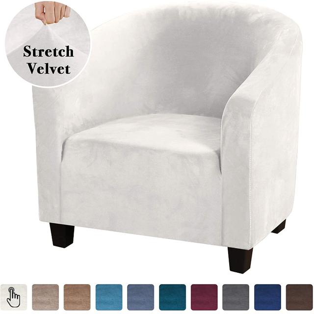 Elastic Sretch Coffee Velvet Tub Sofa Armchair Seat Cover Protector Washable Furniture Stretch Slipcover Home Chair Decoration