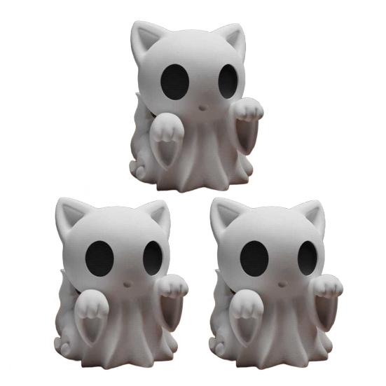 Yousheng 2/3/5Pcs Ghost Cat Garden Statue Halloween Pet Figurine Horror Festive Atmosphere Halloween Party Decor