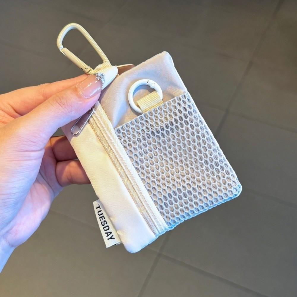 Minimalist Design Earphone Bag Zipper Key Pouch Practical Mini Canvas Pouch  Storage Use