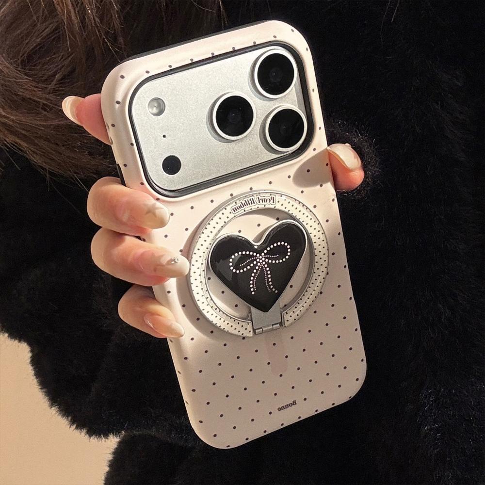 Pearl Bow Is Suitable for Apple 16 Mobile Phone Case IPhone17promax Film 14 Korean 11 Magnetic Bracket
