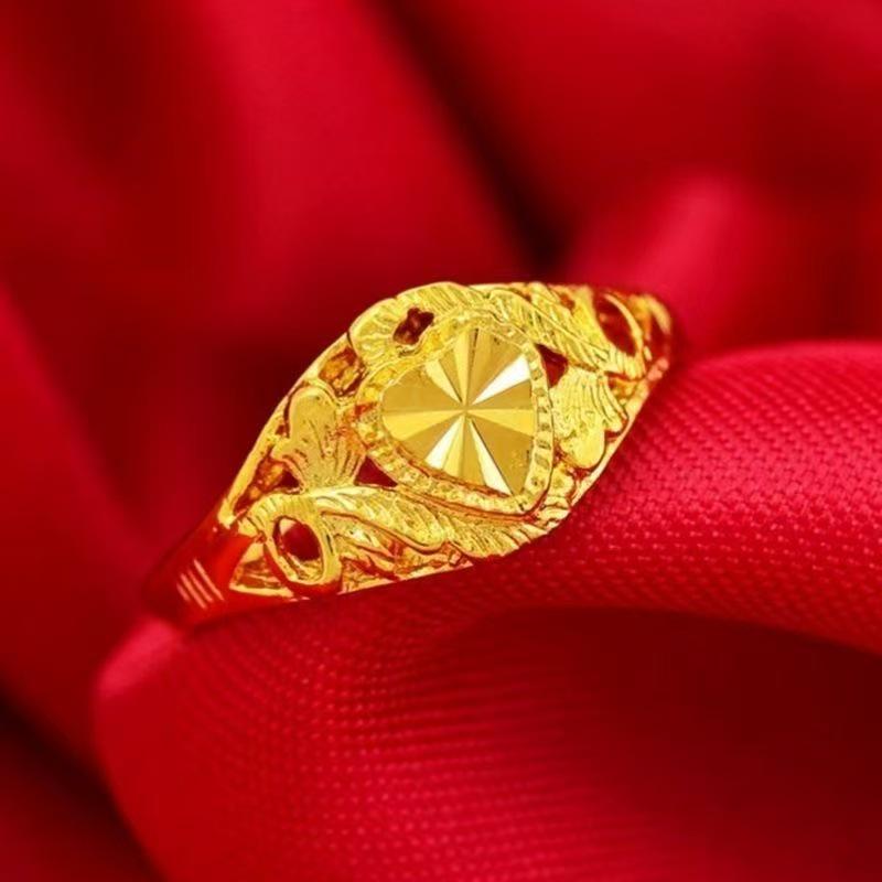 

2026 Rhombus Gold Heart Ring: Stylish & Versatile Valentine s Gift for Her