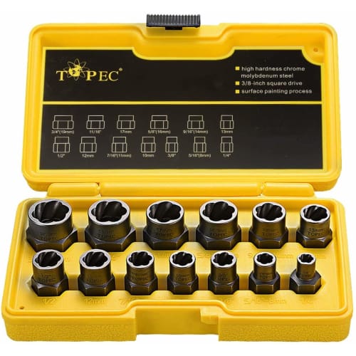 Nut Extractor Socket Set, Impact Bolt & Nut Remover Set, Nut Extractor Socket, Bolt Remover Tool Set for Car Repair, Easy Furniture Assembly, and Insp