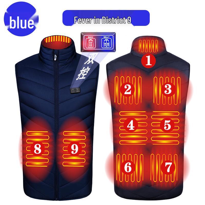 Unisex Smart Heated Vest with Temperature Control - Winter Warmth, Cotton, Plus Size