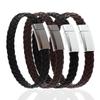 Trendy Unisex Leather Bracelet with Magnetic Clasp - Handcrafted Simple Design
