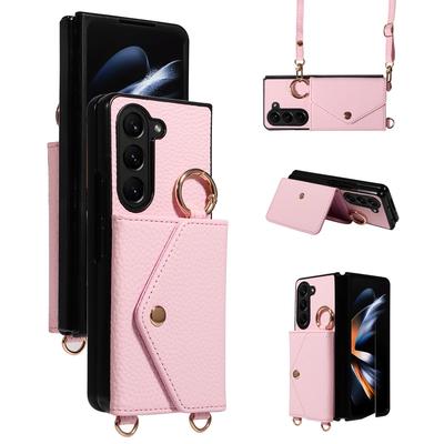 Stylowy model crossbody składany na lewo i prawo do etui na telefon Samsung Galaxy Z Fold 3 4 5 6, sztuczna skóra