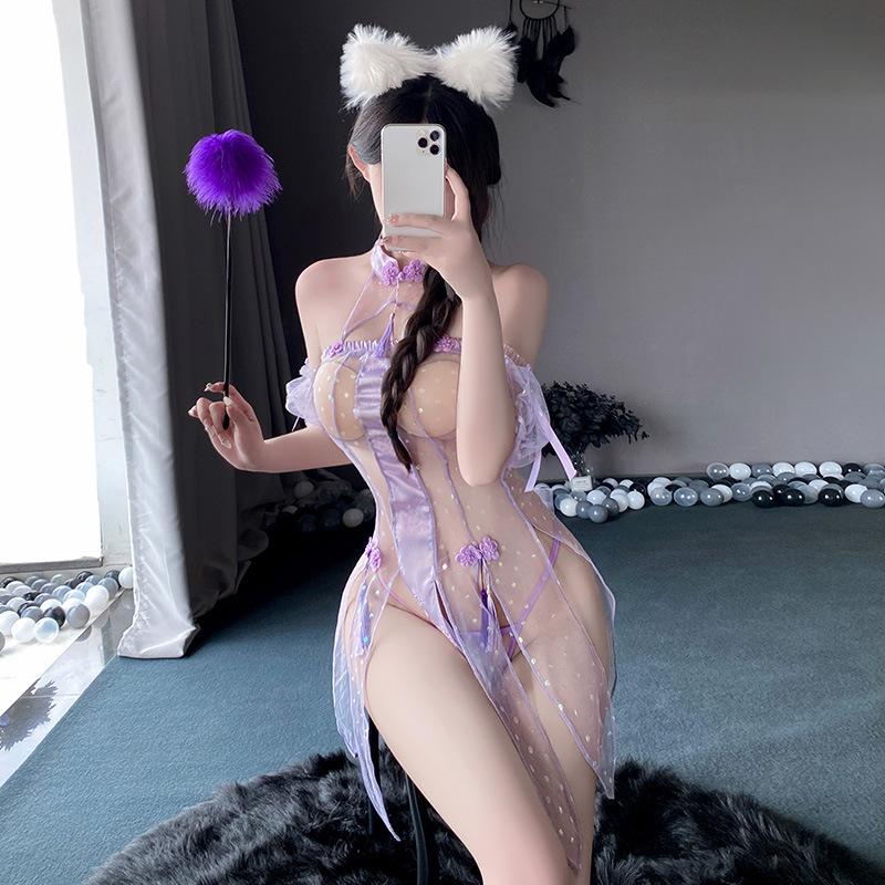 Sexy Lingerie Sexy Antique Cheongsam Bed Flirting Pajamas Uniform Suit Hot Passion Robe