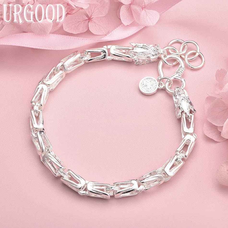 

Браслет из стерлингового серебра 925 пробы для мужчин и женщин, подарок, свадебные модные украшения 20cm