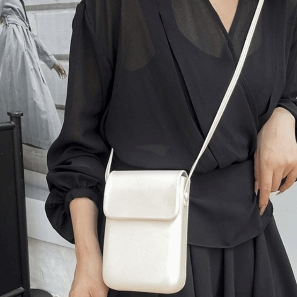 Korean Square Phone Bag Solid color Crossbody Bags Portable Flap Shoulder Purse  Ladie