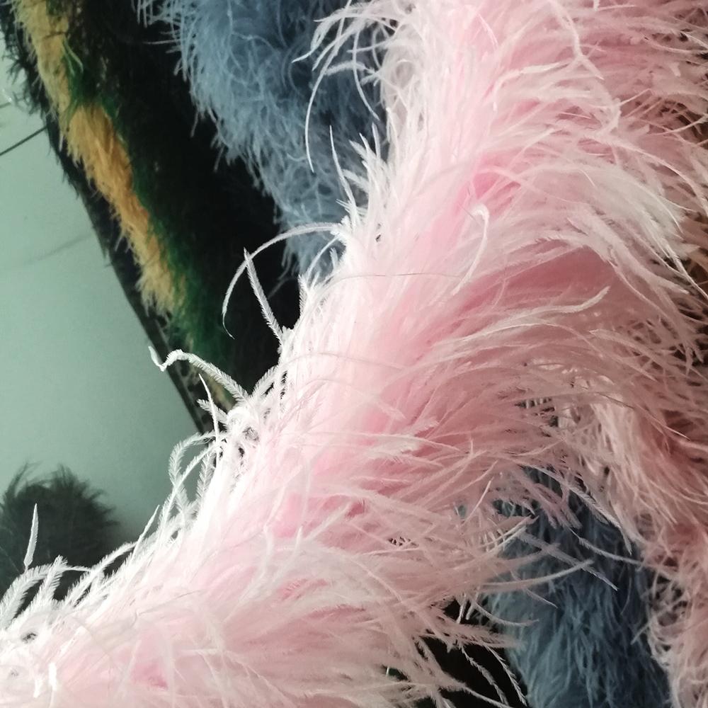 2 Metes Fluffy Ostrich Feather Boa Trim for Party Shawl Craft Ostrich Feathers Boa Wedding Dress Decoration Scarf 5/10/15/25ply