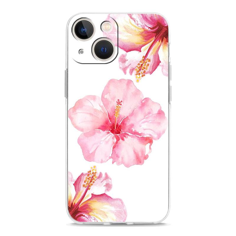 Phone Case For iPhone 17 Air Cases iPhone 16 15 12 13 14 Pro Max SE 7 8 Plus iPhone11 Clear Cover Ink Wash Painting Flower