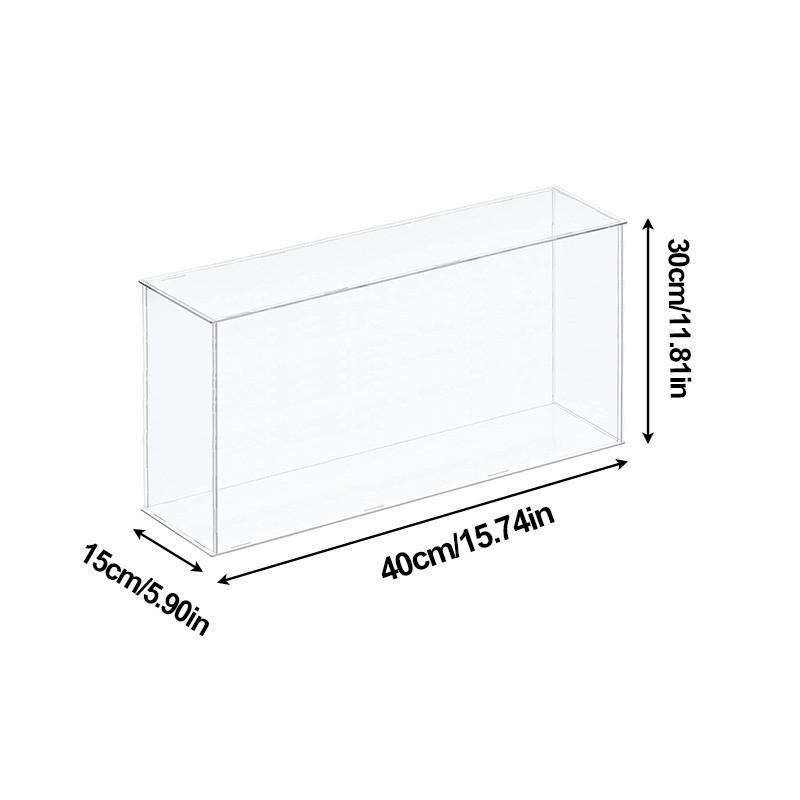 Прозрачный витринный ящик для хранения на прилавке, органайзер, подставка, пылезащитная витрина, ящик для хранения 40*15*30cm