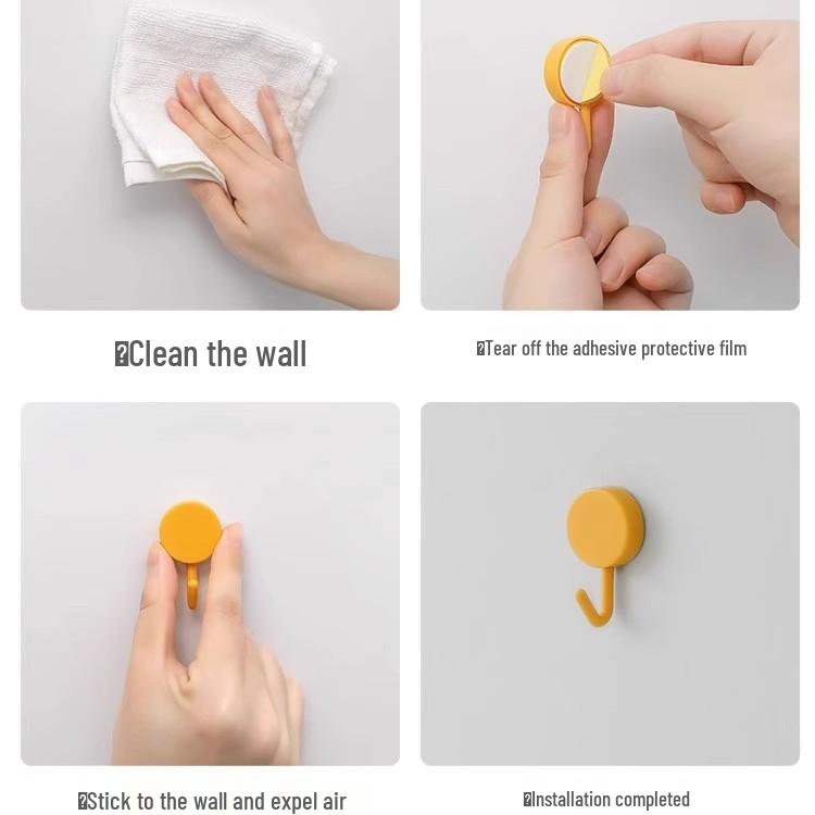 Starka självhäftande krokar utan spik: Kraftiga, icke-märkande ryggsäckshängare för bakom dörren för köks- och badrumsväggar