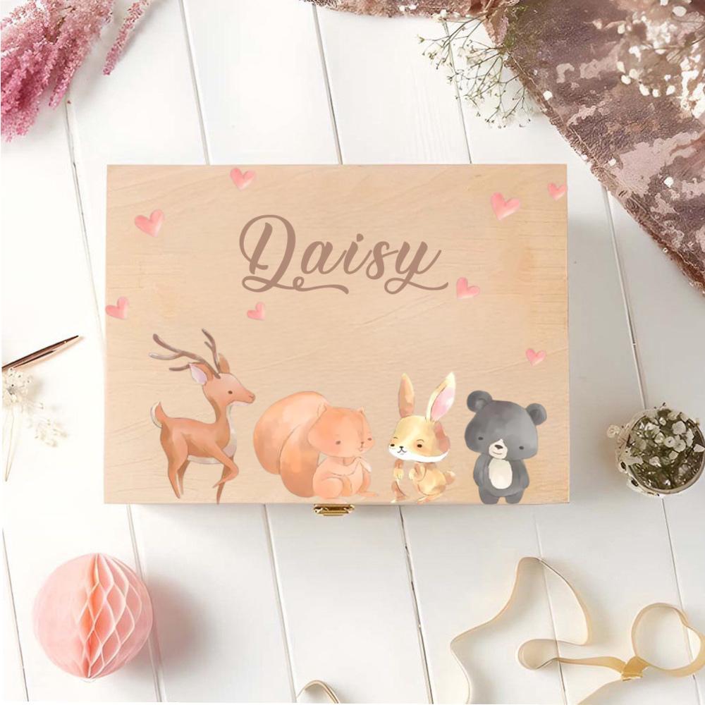 Personalized Baby Memory Box ,Custom Wooden Keepsake Box, Baby Gift for Newborn, Baptism, or Birth, Storage for Baby Memories