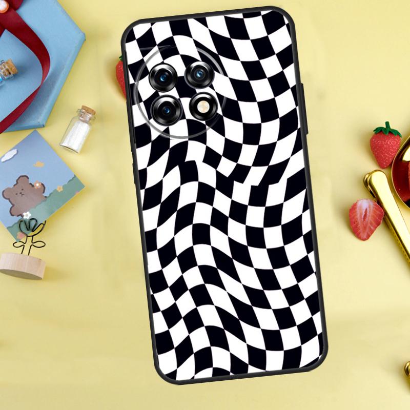 Crazy Checkered Case For OnePlus 13T 13R 12 12R 15 13 11 10 10T 8T Nord 5 CE 2 3 4 Lite Nord N20 N30 Cover