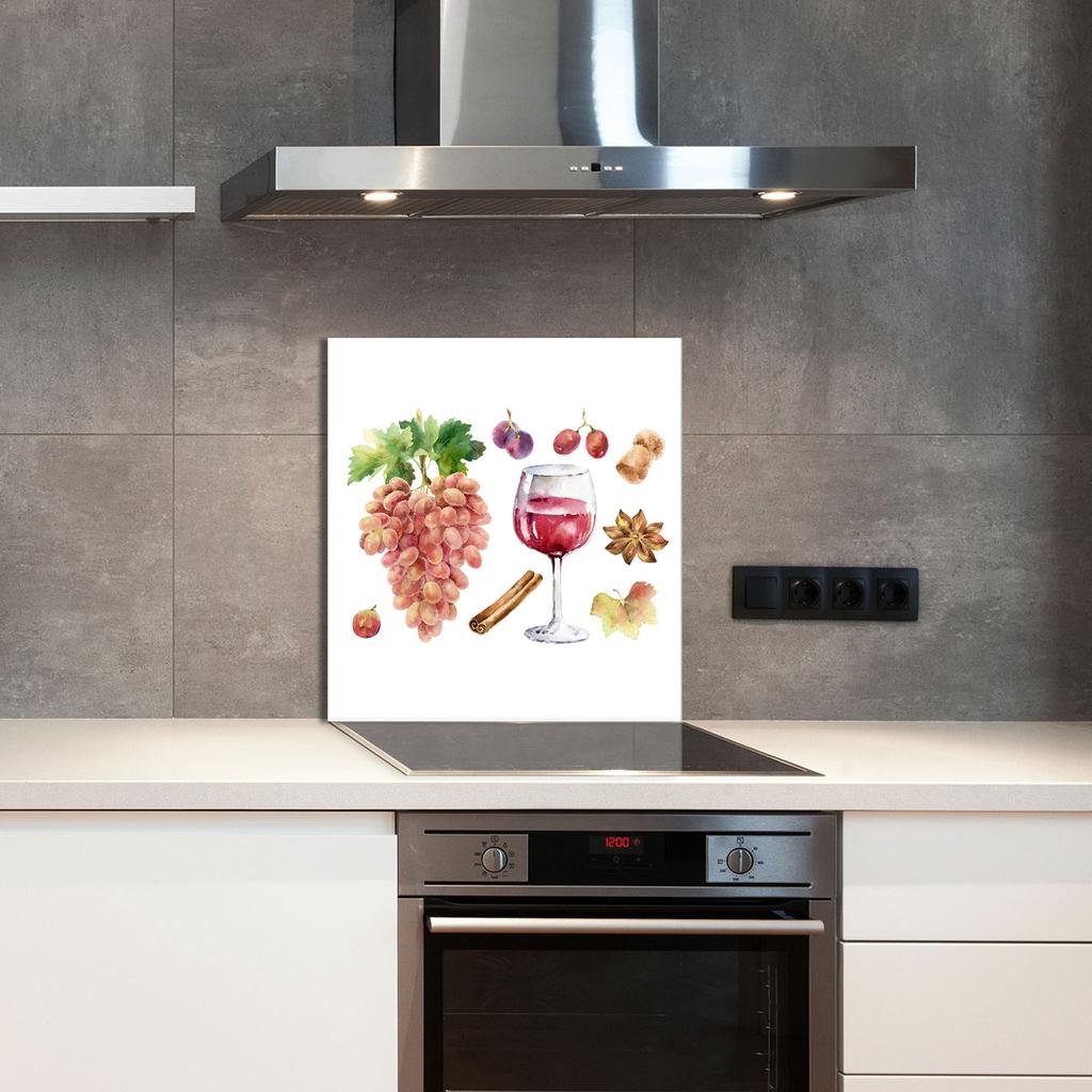 PANEL SZKLANY DO KUCHNI 60x65 Wino