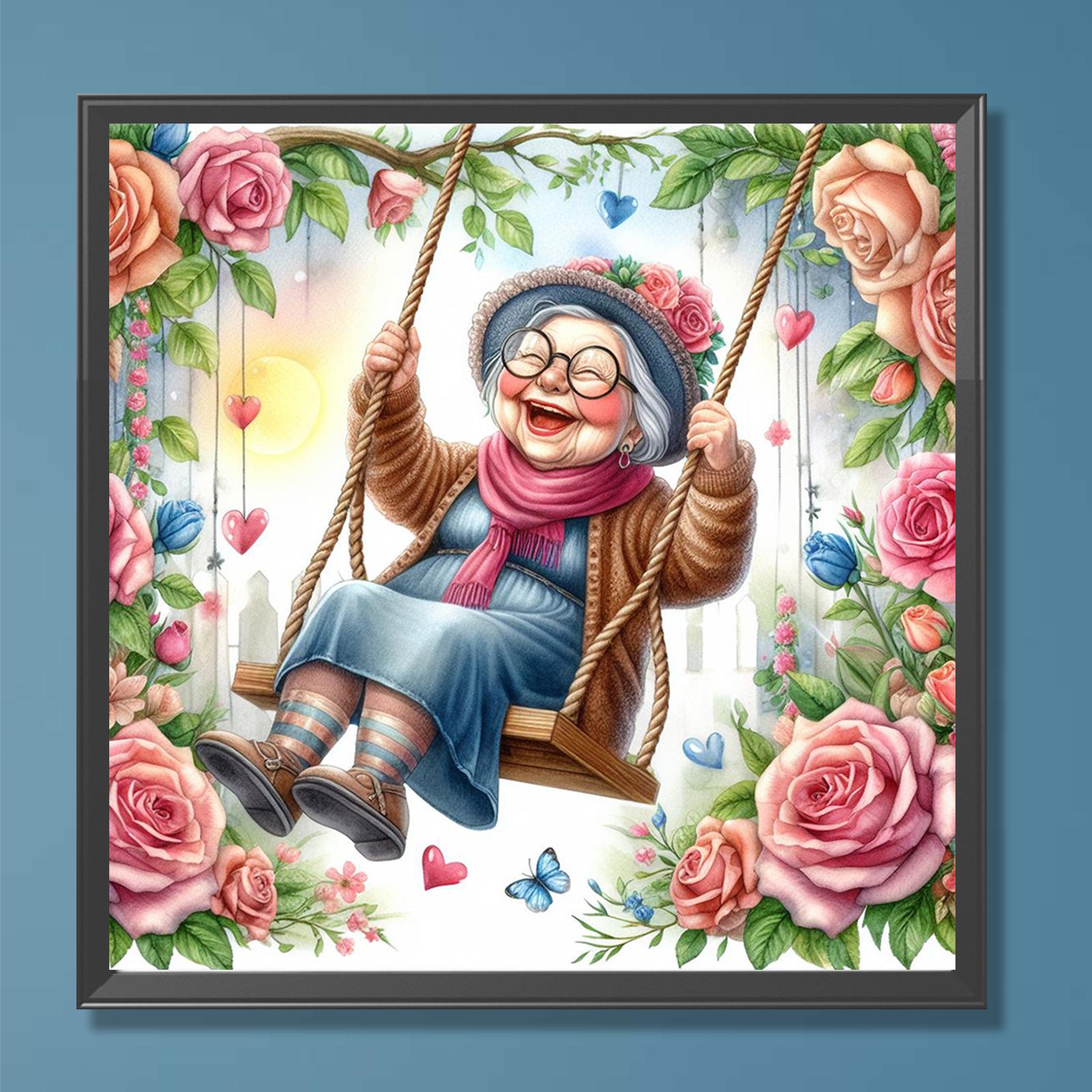 

DIY Grandma Paint By Numbers Kit on Canvas 40x40cm Without Frame Canvas Oil Painting Number Painting for Adults Wall Home Decor China Mainland