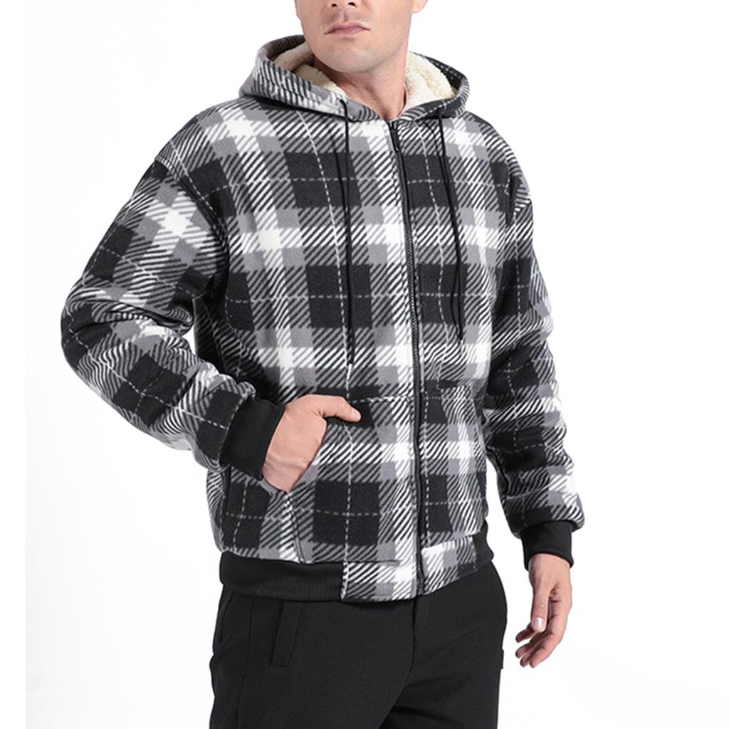 Men's Cardigan Hooded Skirt Fleece-Lined Casual Sports Sweatshirt