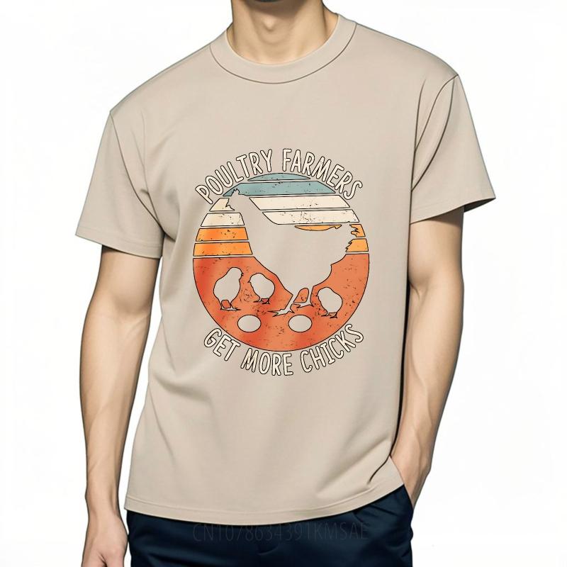 Solid Color Boys Short Sleeve Tshirt Daily Wear Poultry Farmers Get More Chicks Comfort Unisex Tees Summer Teeshirt Male Tops