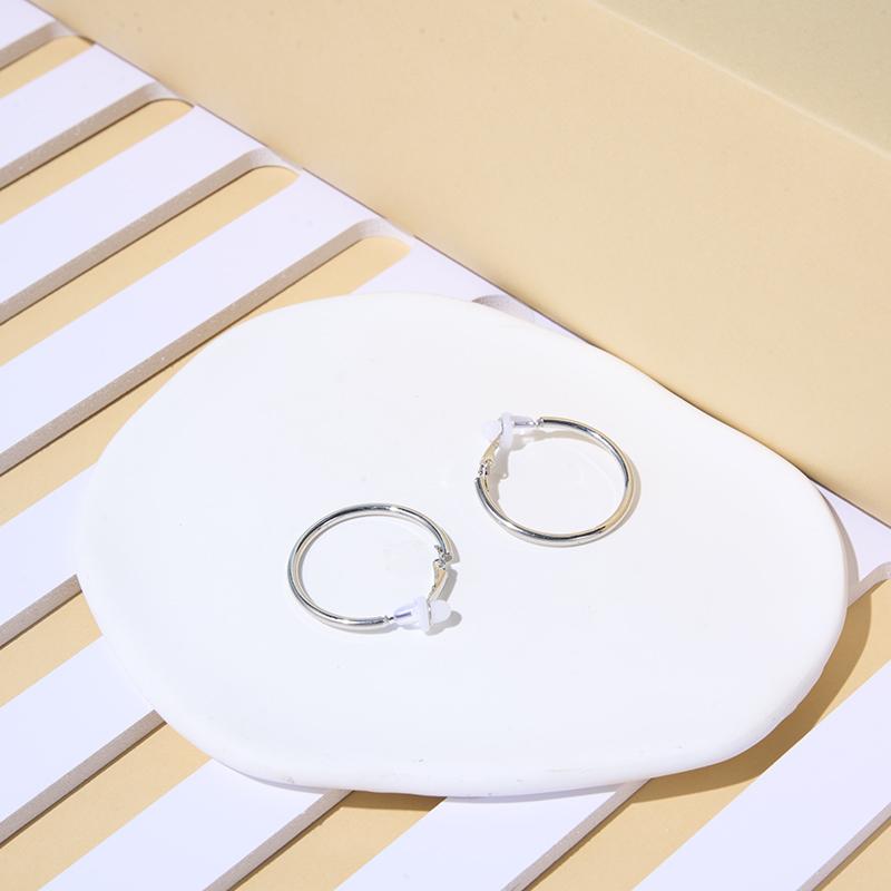 Women Hoop Earrings Classic Small Big Circle Trend Clip Earrings Without Piercing Fashion Gold Silver Plating Rings