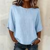 Women's Vintage Neck Short Sleeve T-Shirt Loose Fit Blouse for Everyday Wear