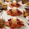 Foam Berries Artificial Maple Leaves Garland Sunflowers Maple Candle Holder  Halloween Decor