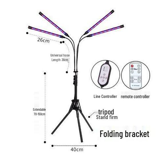 Foreign Trade USB LED Grow Light with Clip and Timer Remote - Full Spectrum Adjustable Plant Lamp