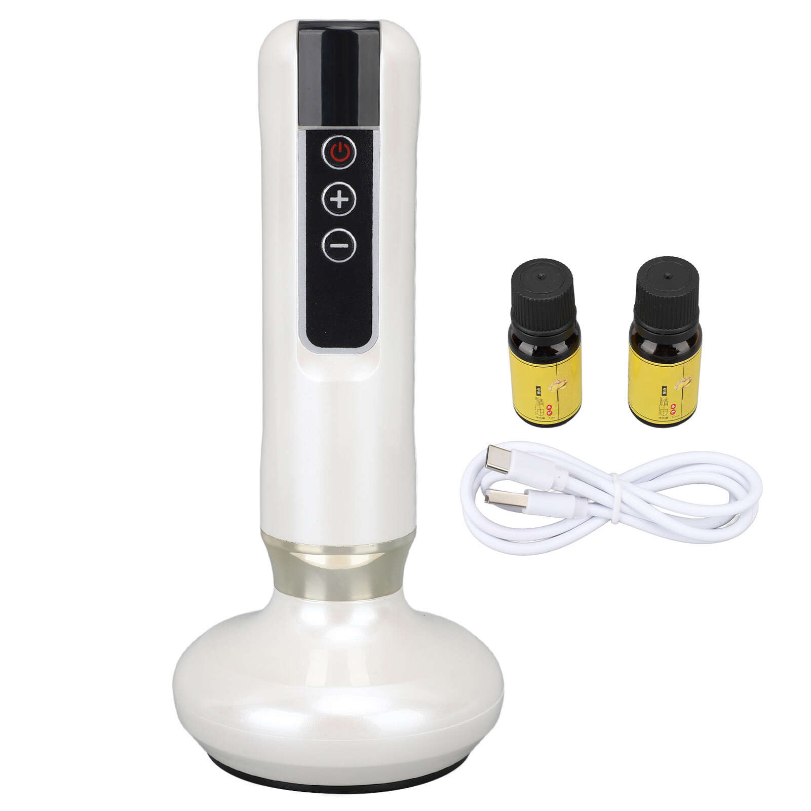 

Электронный набор для банок со светодиодным дисплеем Bian Stone 6 передач, перезаряжаемый, с подогревом под отрицательным давлением, интеллектуальный набор для банок Gua Sha белый