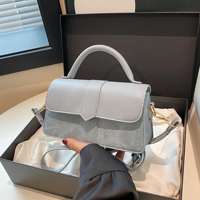 

Маленькая сумка с контрастным цветом и высококачественной текстурой популярная универсальная косая элегантная супер