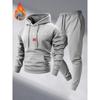 New Style Letter Print Sports Men's Fleece Lined Thick Hooded Long Sleeve Spring-Autumn Leisure Sports Pants