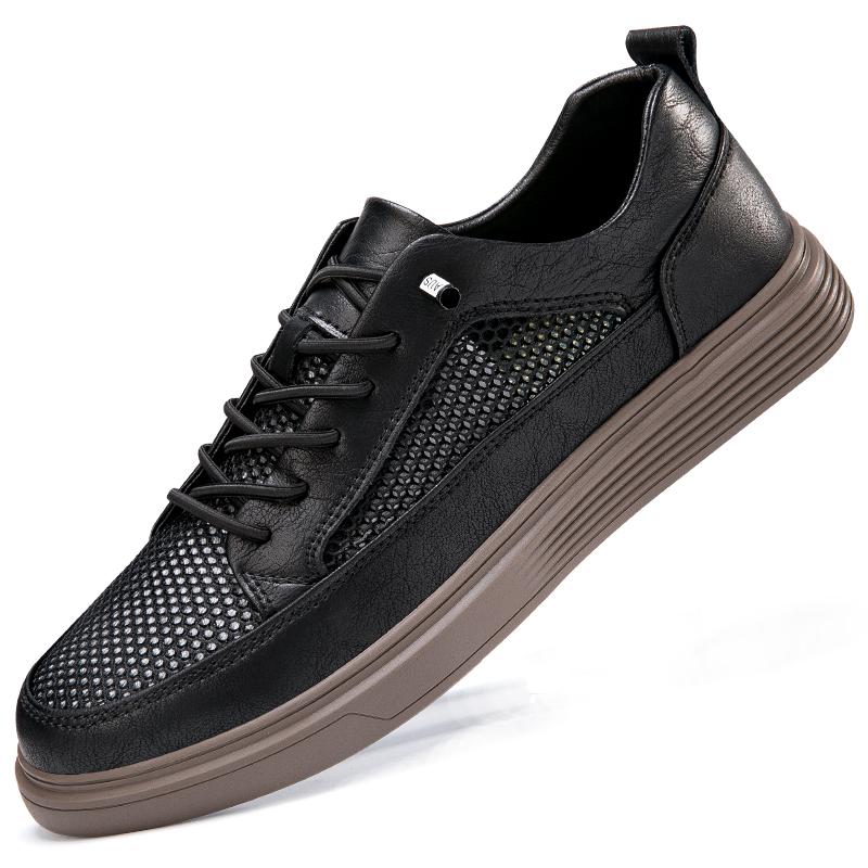 Дышащая мужская повседневная обувь из натуральной кожи — фото 10