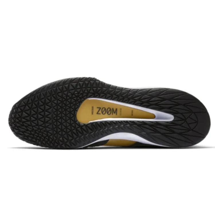 NikeCourt Air Zoom Zero HC 'Black Metallic Gold' (Unisex) Black / Black / Metallic Gold Tennis Shoes AA8018 005