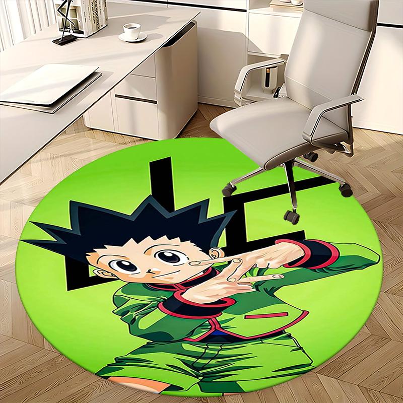 1pc Anime Cartoon Design Round Carpet Office Chair Mat, NonSlip Rug for Home Decor