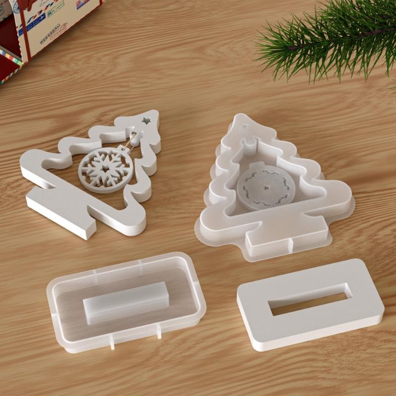 Snowman Silicone Molds Christmas Tree Candle Silicone Mould For Epoxy Resin Handmade Candle Soap Chocolate Baking Tool