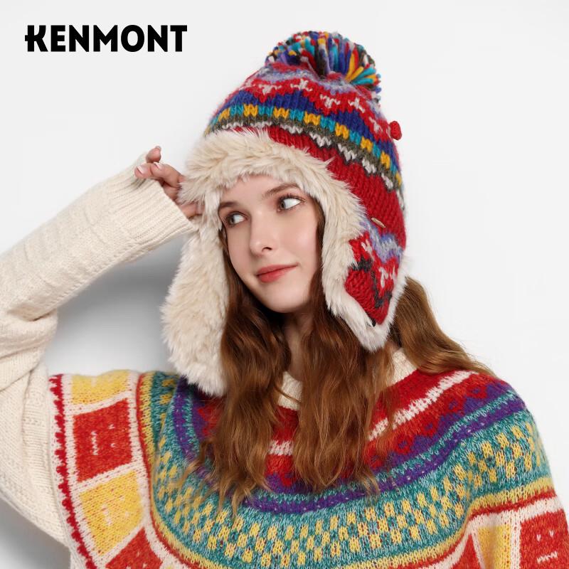 Kenmont Women s Pom-pom Ear-flap Knitted Beanie KM-9472 One Size
