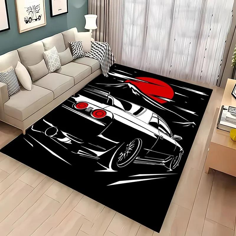 Classic Racing Car Artwork Carpet 3D HD Printed for Living Room Bedroom Mat Sofa Doormat Floor Rug Anti-slip Decor Alfombra Gift