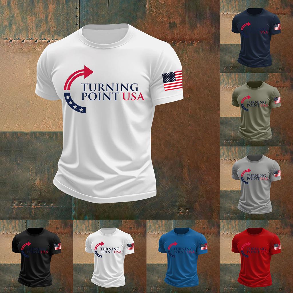 Pánské tištěné tričko s krátkým rukávem Pánský volný ležérní top s krátkým rukávem