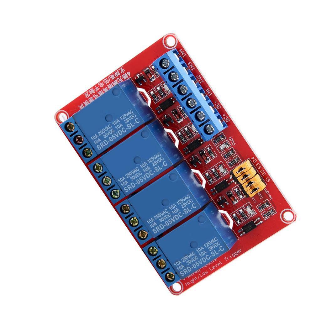 4 Channel Optocoupler Relay Module Board High & Low Trigger 5V 12V 24V(5V)
