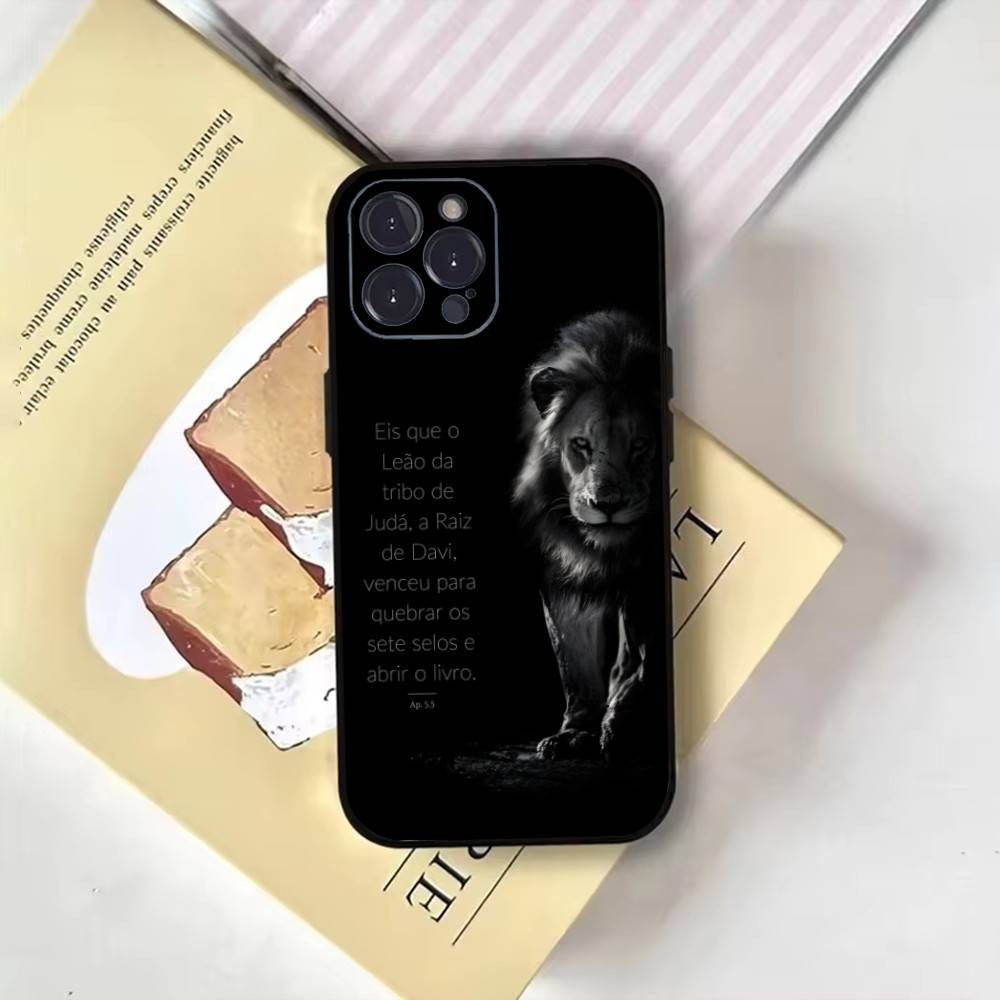 Cool King Lion Fashion Pattern Design Phone Case For iPhone17,16,15,14,13,12,11 Plus,Pro Max,Soft Black Cover
