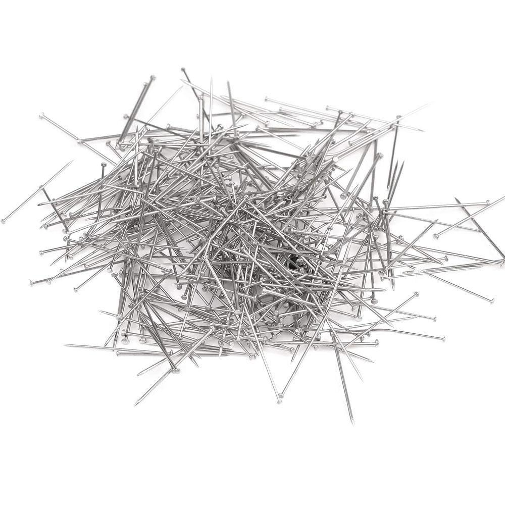 1000PCS 26/35mm Stainless Steel Sewing Pins Dressmaker Straight Suture Pins Fine Satin Head Pins Jewelry Making of Sewing Tools