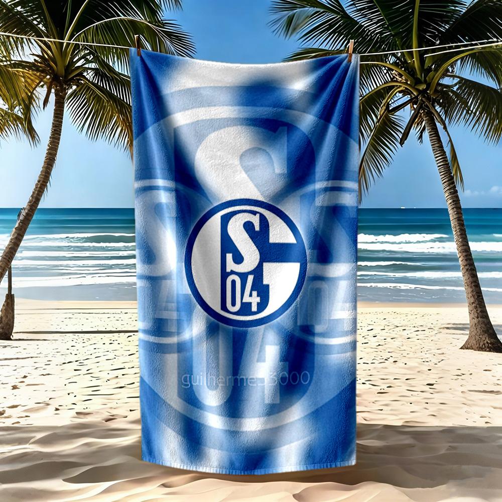 Asciugamano da Spiaggia Fc Schalke3 Asciugatura Rapida Morbido Microfibra Confortevole Leggero Portatile per Nuoto, Spiaggia, Campeggio, Viaggio, Accessori da Spiaggia, Palestra