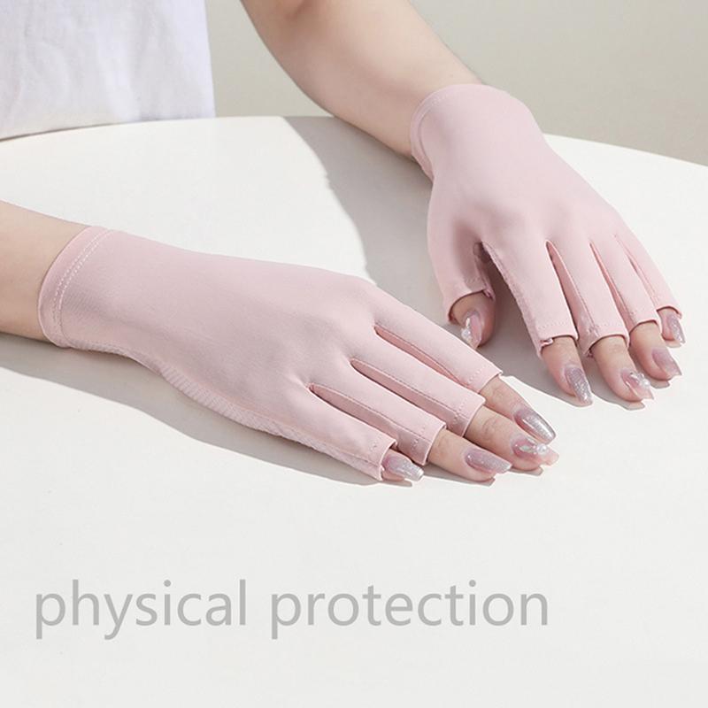 1 Paar Anti-UV-Handschuhe UV-Schutzhandschuh Fingerlos Maniküre Nagelkunst Werkzeug