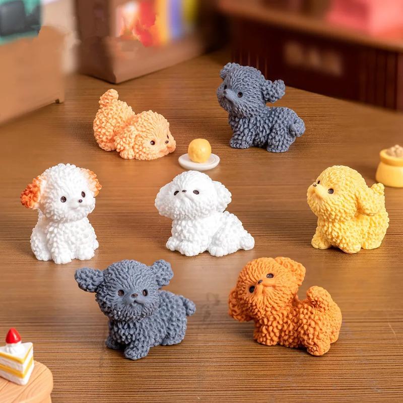 Figurines Miniatures Cute Puppy Dog Micro Landscape Ornaments for Home Decorations Room Decor DIY Desktop Car Accessories