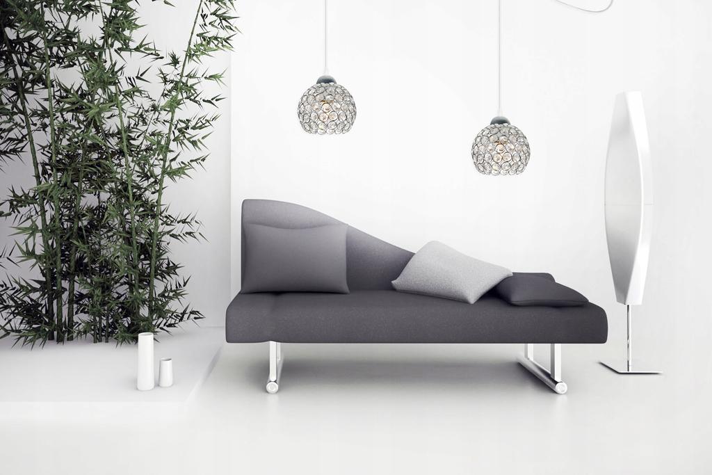 CHROME SPIDER HANGING LAMP, CRYSTAL CEILING